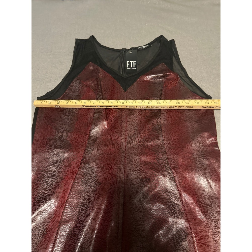 Fashion To Figure Burgundy Snakeskin Faux Leather Mesh Dress 3X Bodycon - Picture 5 of 7